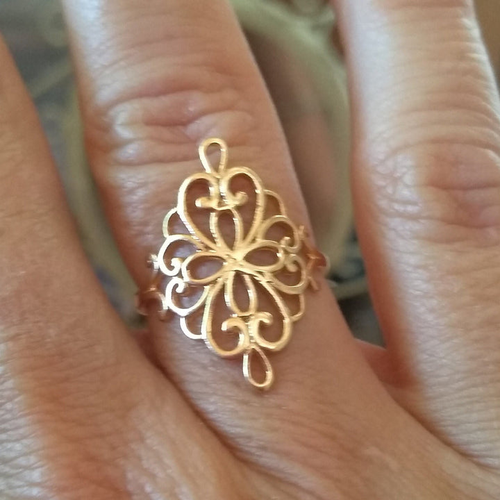 טבעת זהב ויקטוריאנית לנשים, טבעת ארוכה פיליגרן