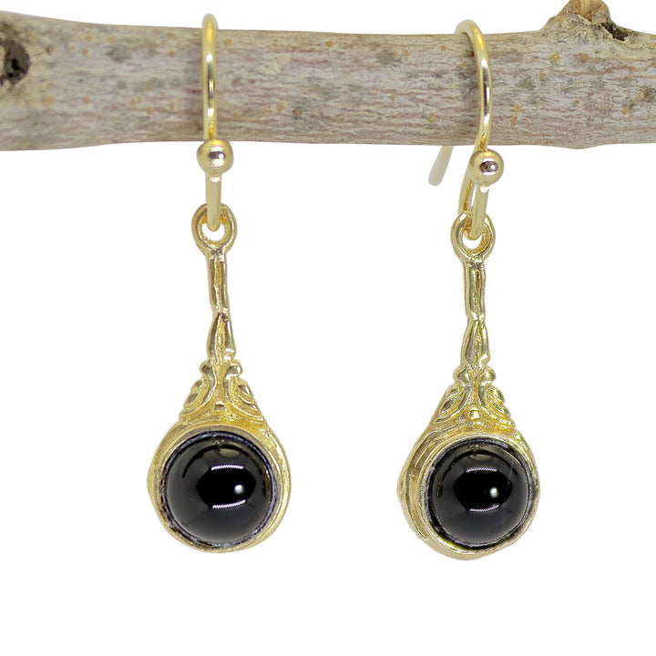 עגילי זהב אופל תלויים, עגילי אופל לבן בסגנון ויקטוריאני