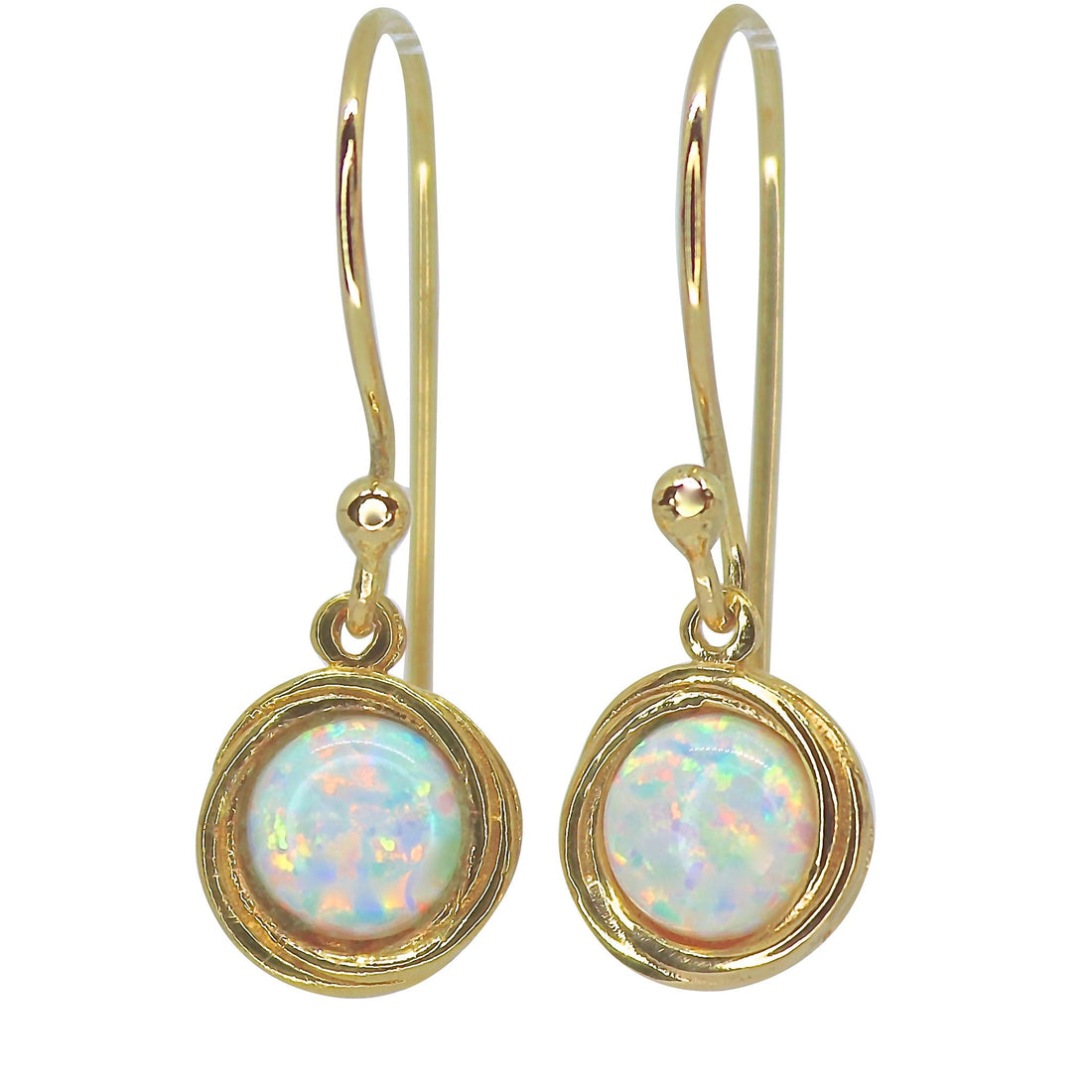 עגילי זהב אמטיסט תלויים, עגילי אבן סגולה פשוטים ועיגול