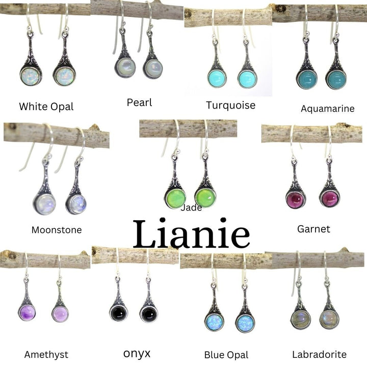 עגילי מונסטון, עגילי כסף סטרלינג 925 תלויים באבן הקשת