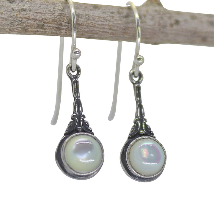 עגילי כסף סטרלינג 925 משובצים באבן ירוקה, בסגנון ויקטוריאני