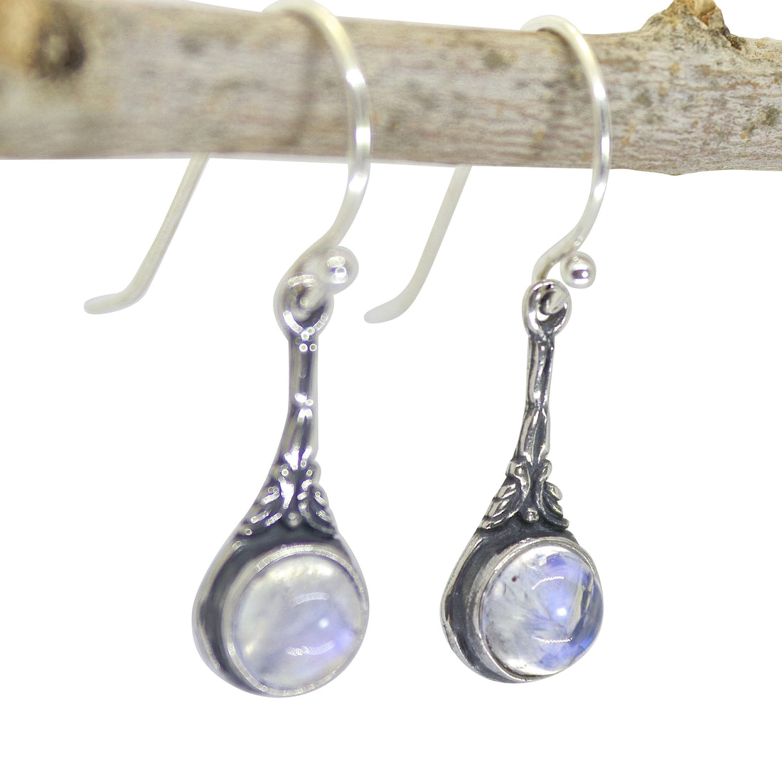 עגילי כסף סטרלינג 925 משובצים באבן ירוקה, בסגנון ויקטוריאני