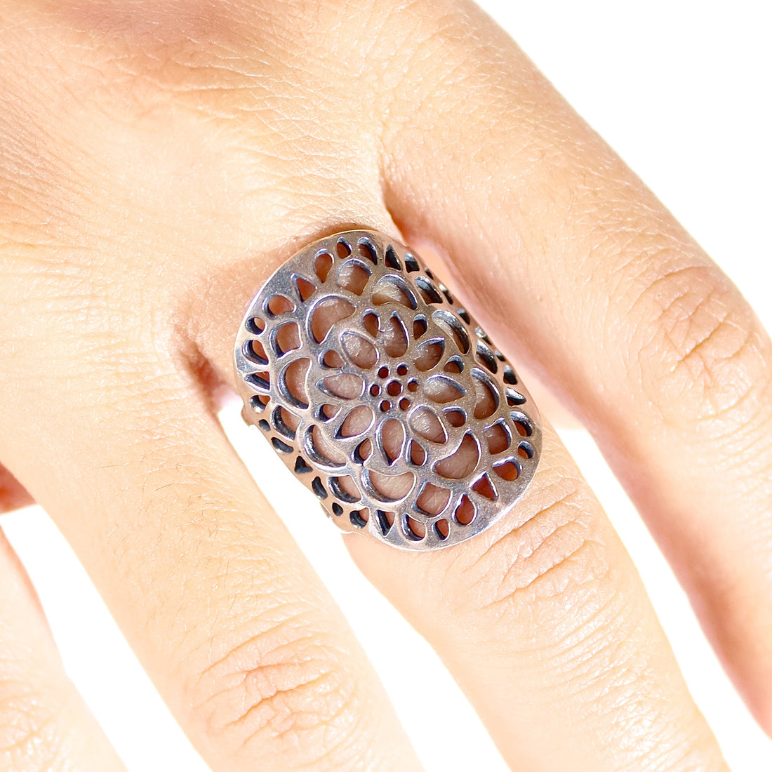 טבעת תחרה ארוכה 925 סטרלינג בולטת