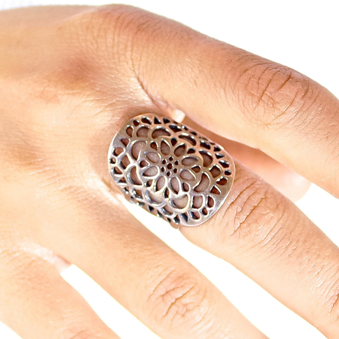 טבעת תחרה ארוכה 925 סטרלינג בולטת