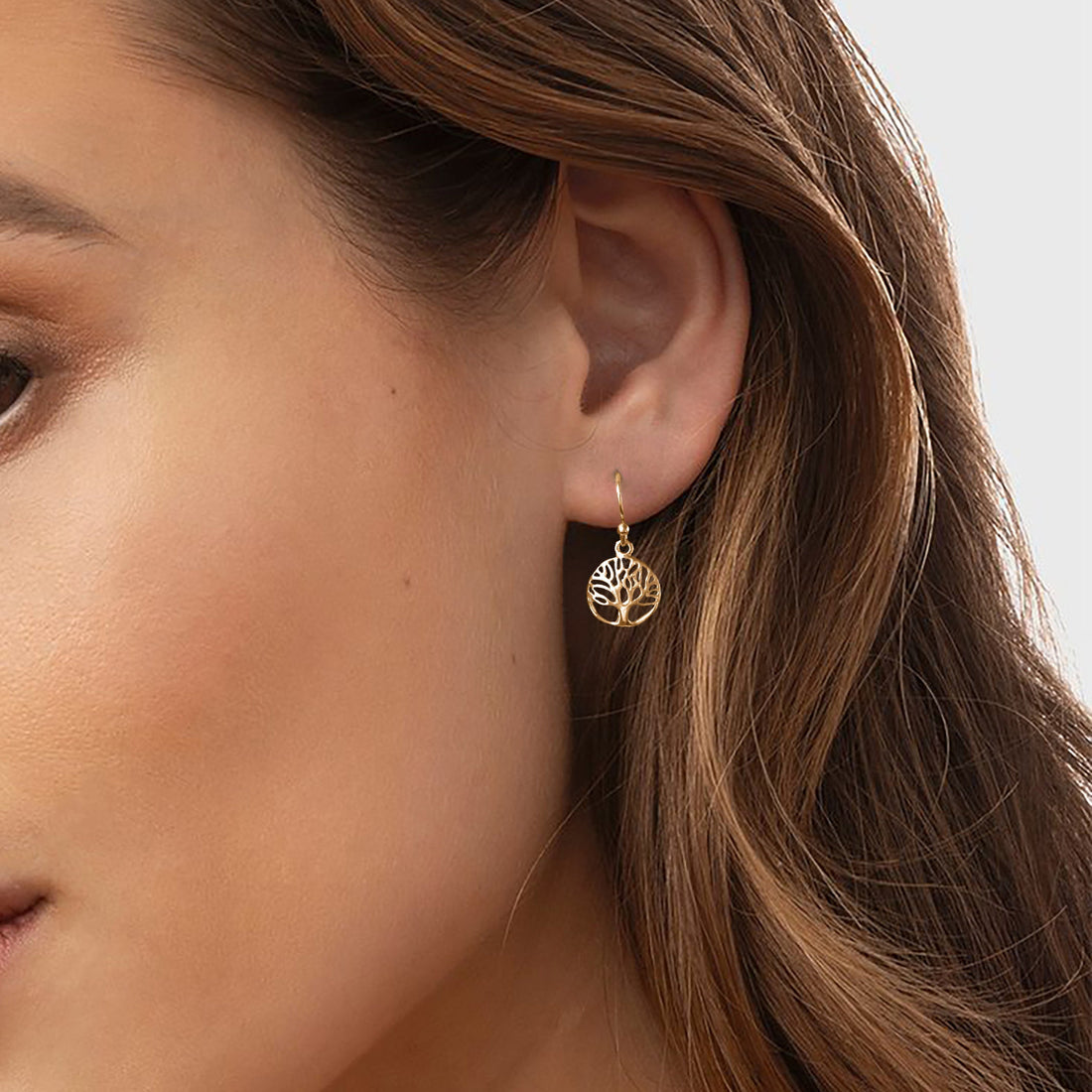 עגילי עץ החיים זהב תלויים, עגילי עץ זהב 14 קראט מלא