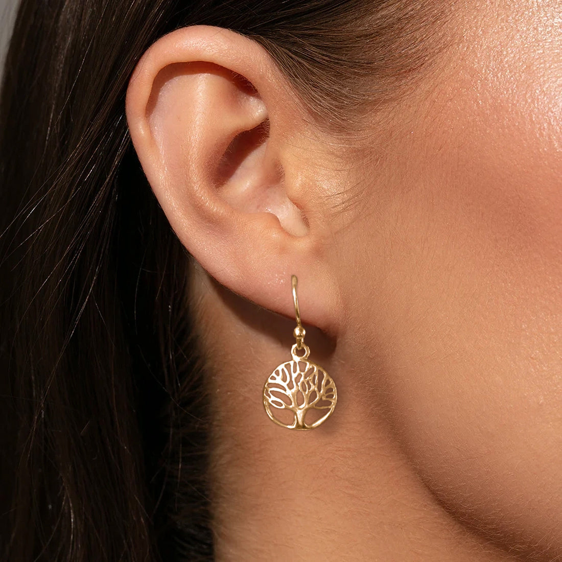 עגילי עץ החיים זהב תלויים, עגילי עץ זהב 14 קראט מלא