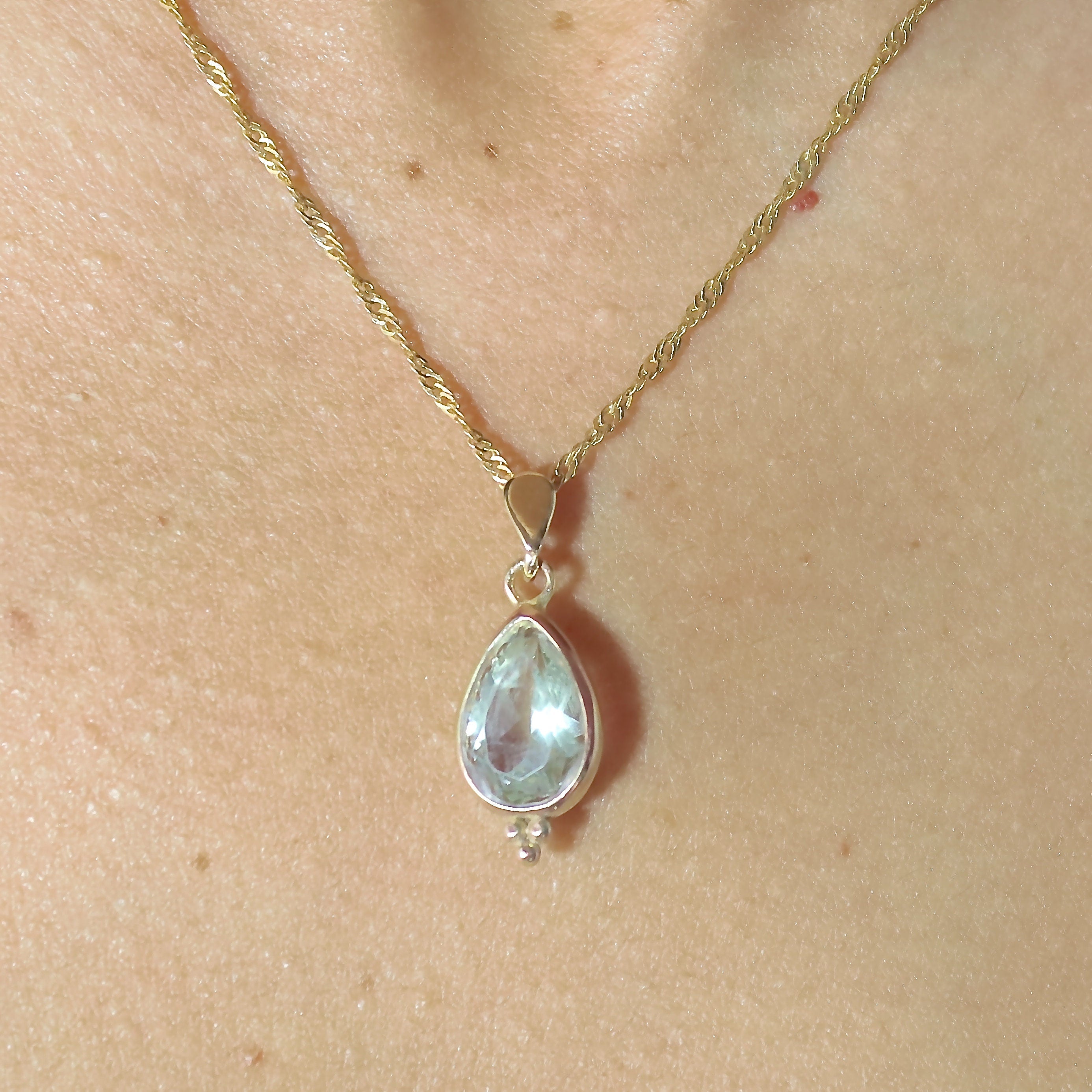 תליון שרשרת אמטיסט ירוקה מזהב 14 קראט