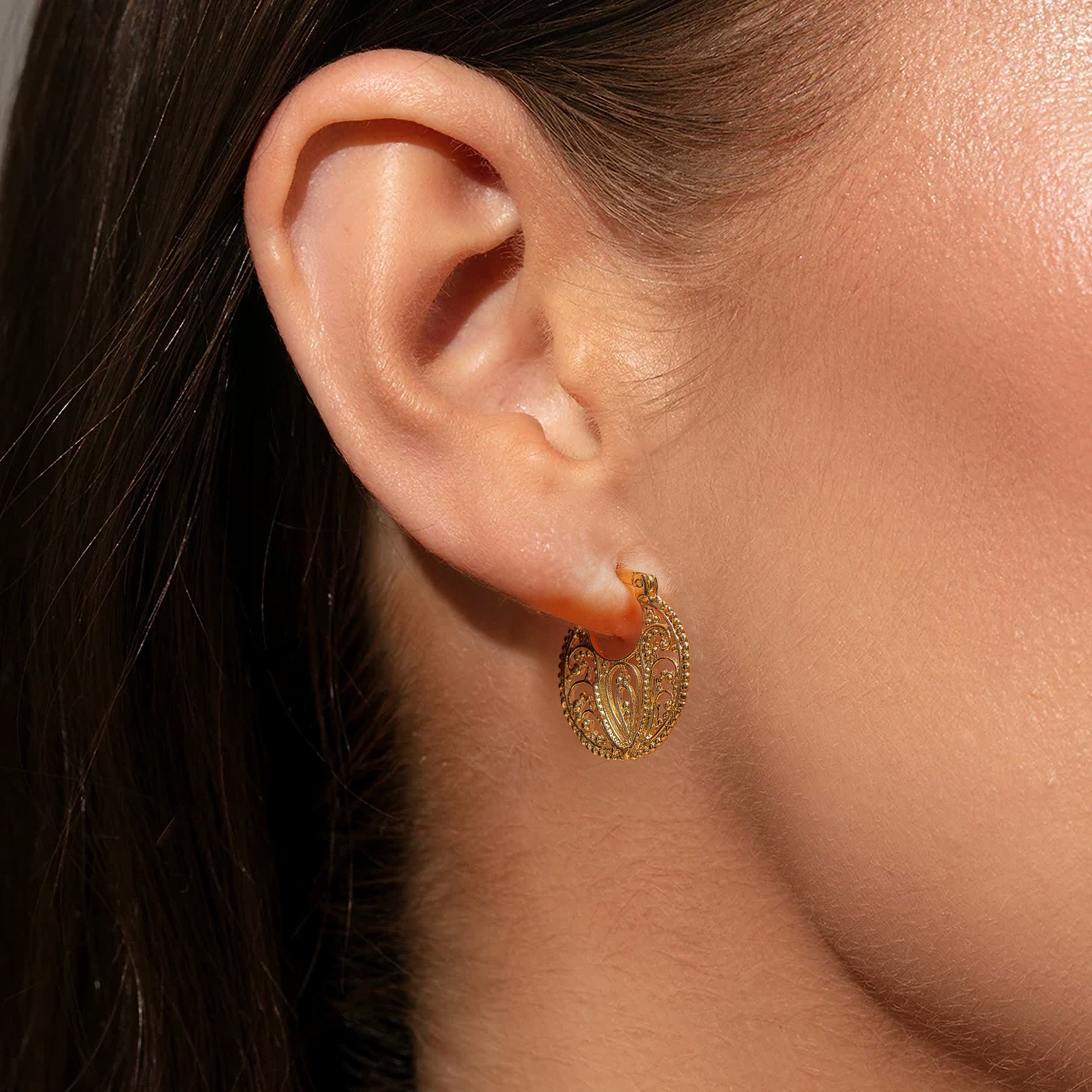 עגילי חישוק זהב, עגילי חישוק זהב מלא 14 קראט