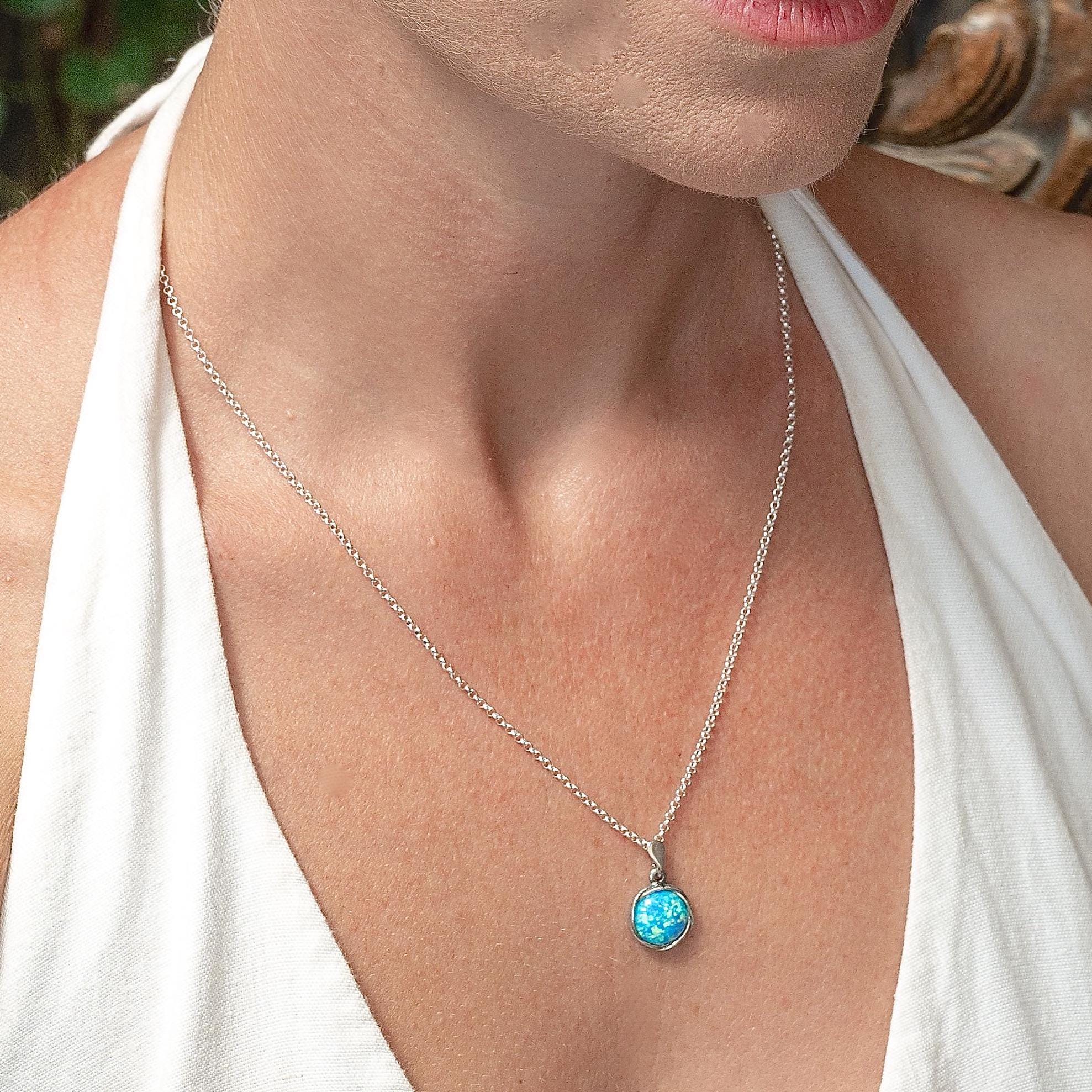 שרשרת תליון אמטיסט כסף סטרלינג 925, שרשרת אבן סגולה מעגלית