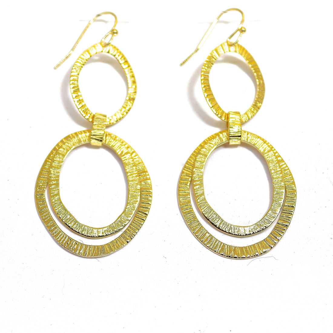 עגילי זהב ארוכים תלויים, עגילי חוליות גדולים, עגילי חישוק פתוחים