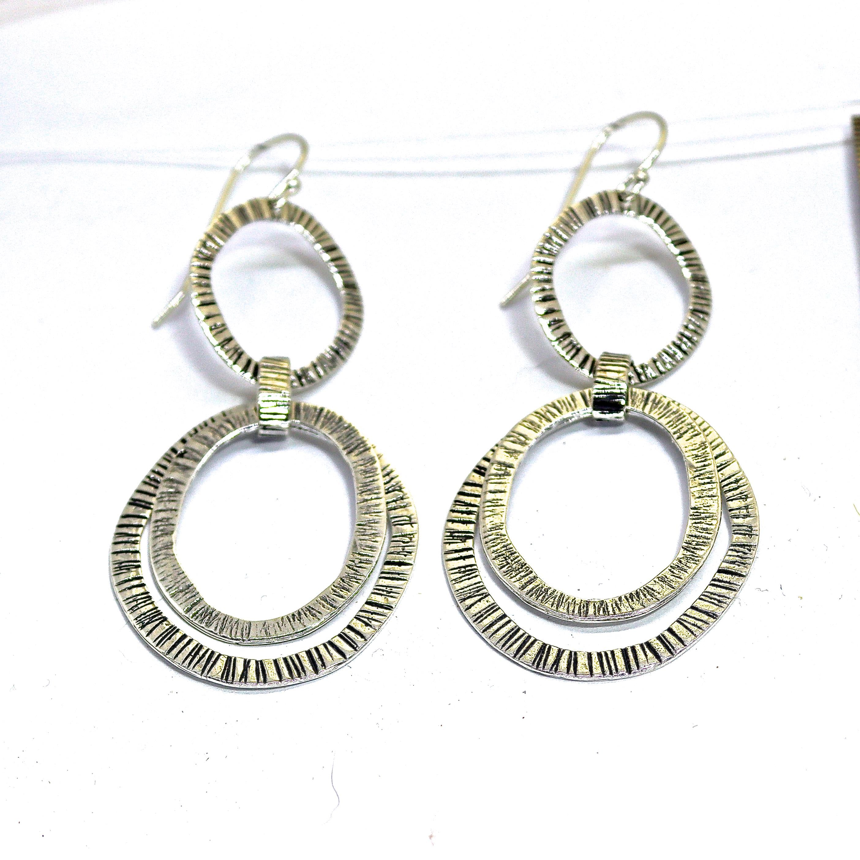 עגילי כסף סטרלינג 925 תלויים, עגילי חוליות גדולים, עגילי חישוק פתוחים