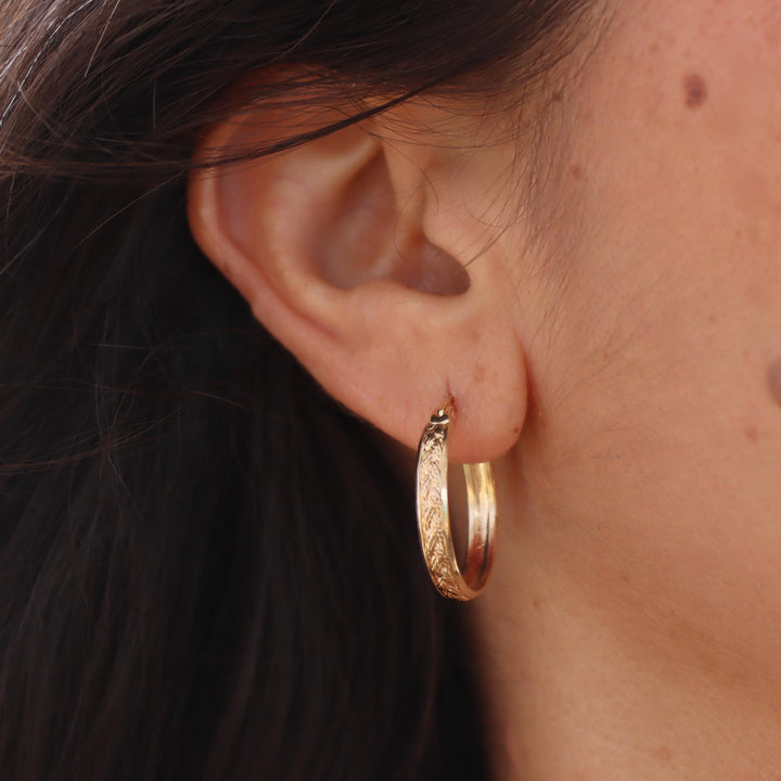 עגילי חישוק קלועים מזהב לנשים, עגילי חישוק בסגנון וינטג', חישוקים עגולים, עגילים יומיומיים, עגילי חישוק קלאסיים