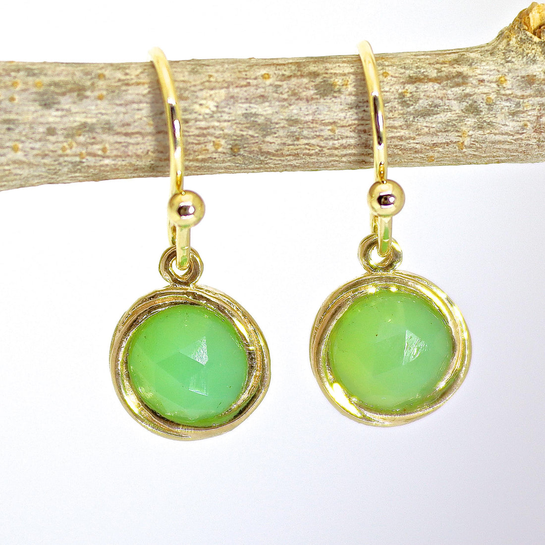 סט תכשיטי ירקן ירוק, עגילים תלויים ותליון שרשרת