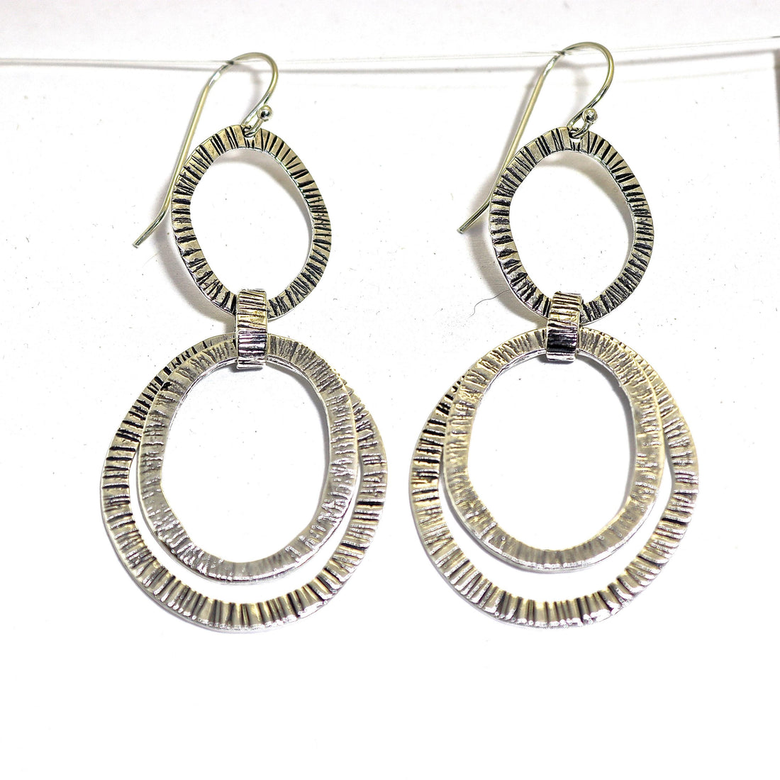 עגילי כסף סטרלינג 925 תלויים, עגילי חוליות גדולים, עגילי חישוק פתוחים