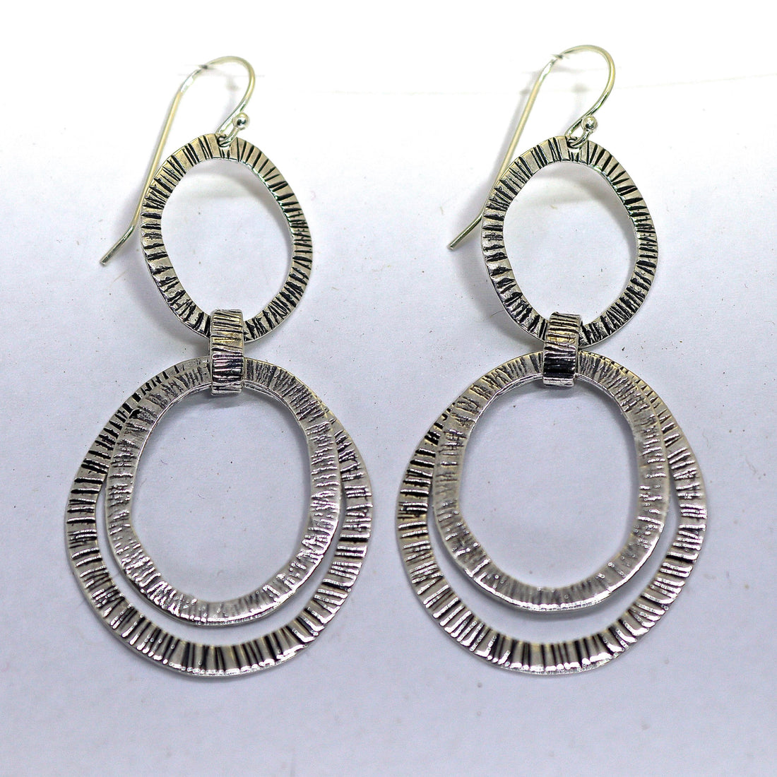 עגילי כסף סטרלינג 925 תלויים, עגילי חוליות גדולים, עגילי חישוק פתוחים