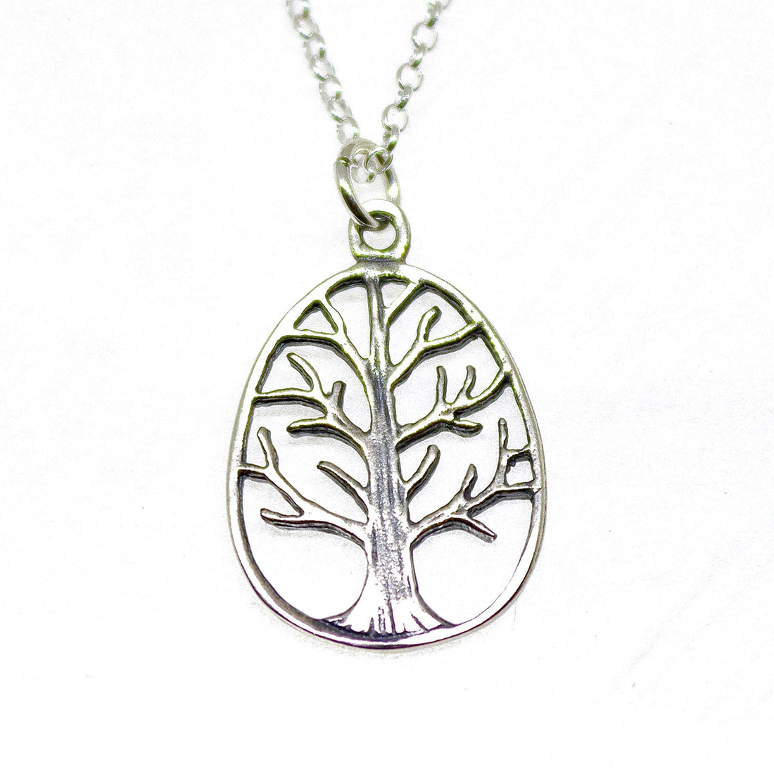 תליון שרשרת עץ החיים מכסף סטרלינג לנשים, שרשרת כסף אליפטית לעץ משפחה