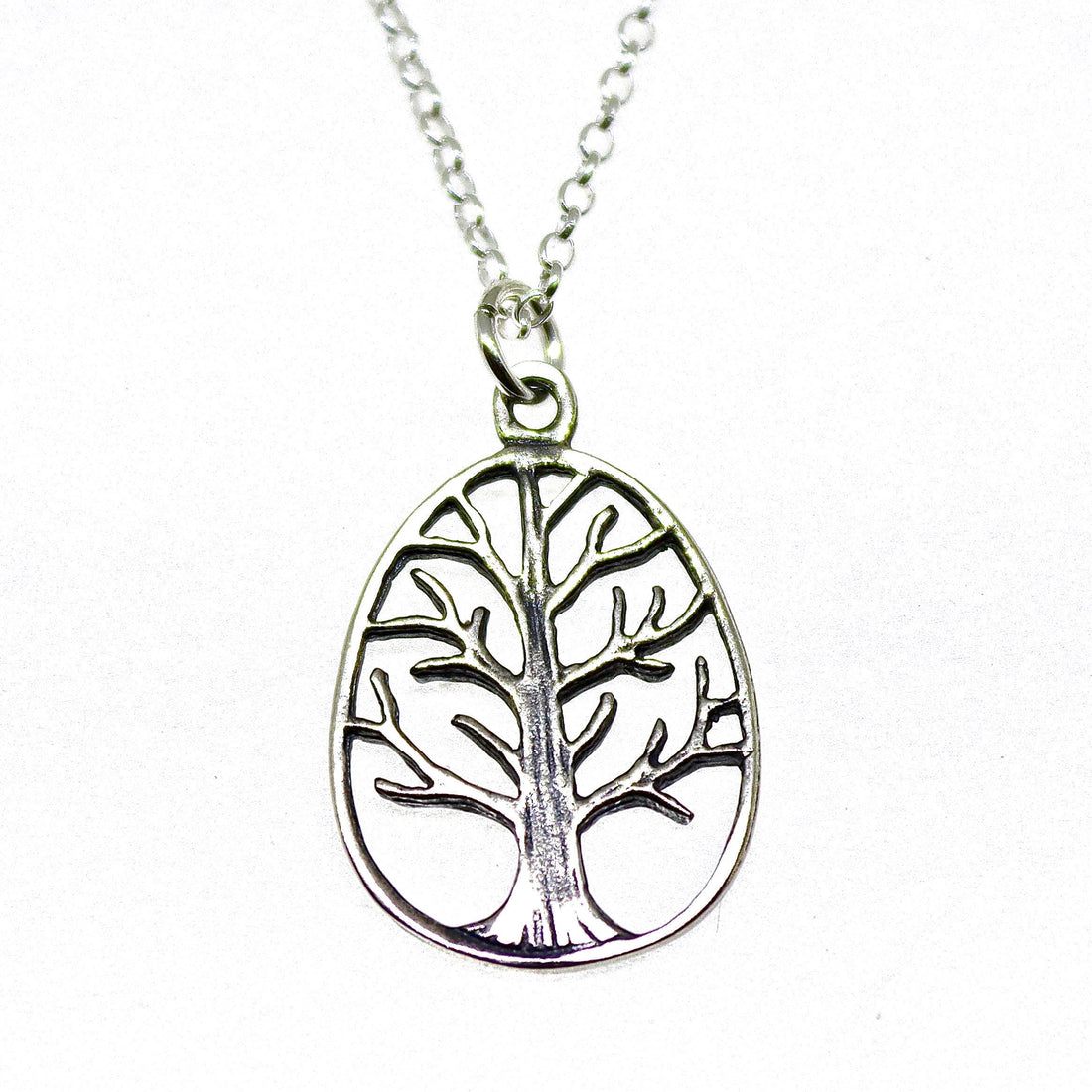 תליון שרשרת עץ החיים מכסף סטרלינג לנשים, שרשרת כסף אליפטית לעץ משפחה