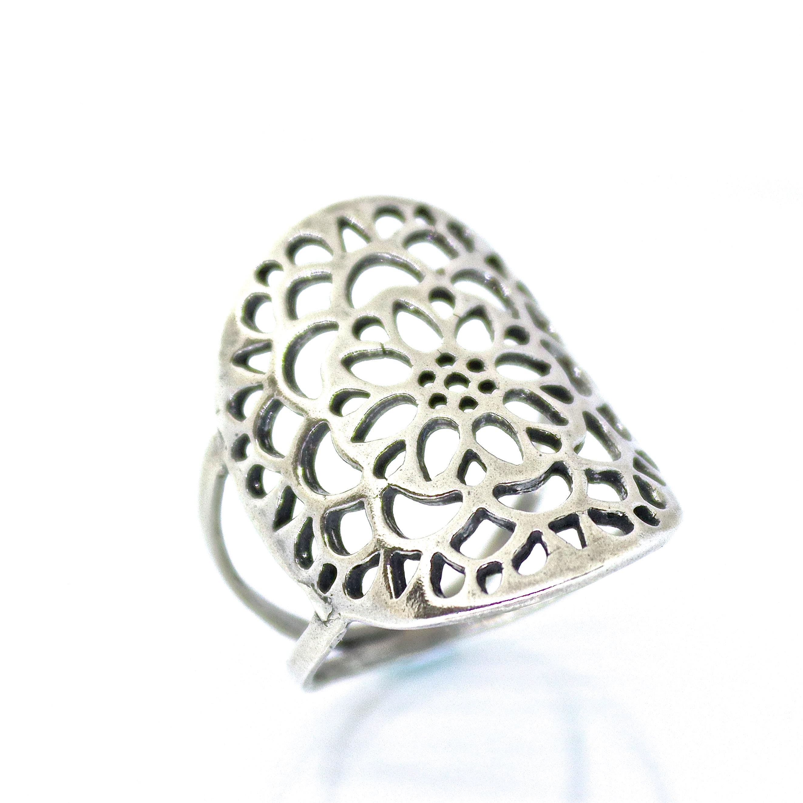 טבעת תחרה ארוכה 925 סטרלינג בולטת