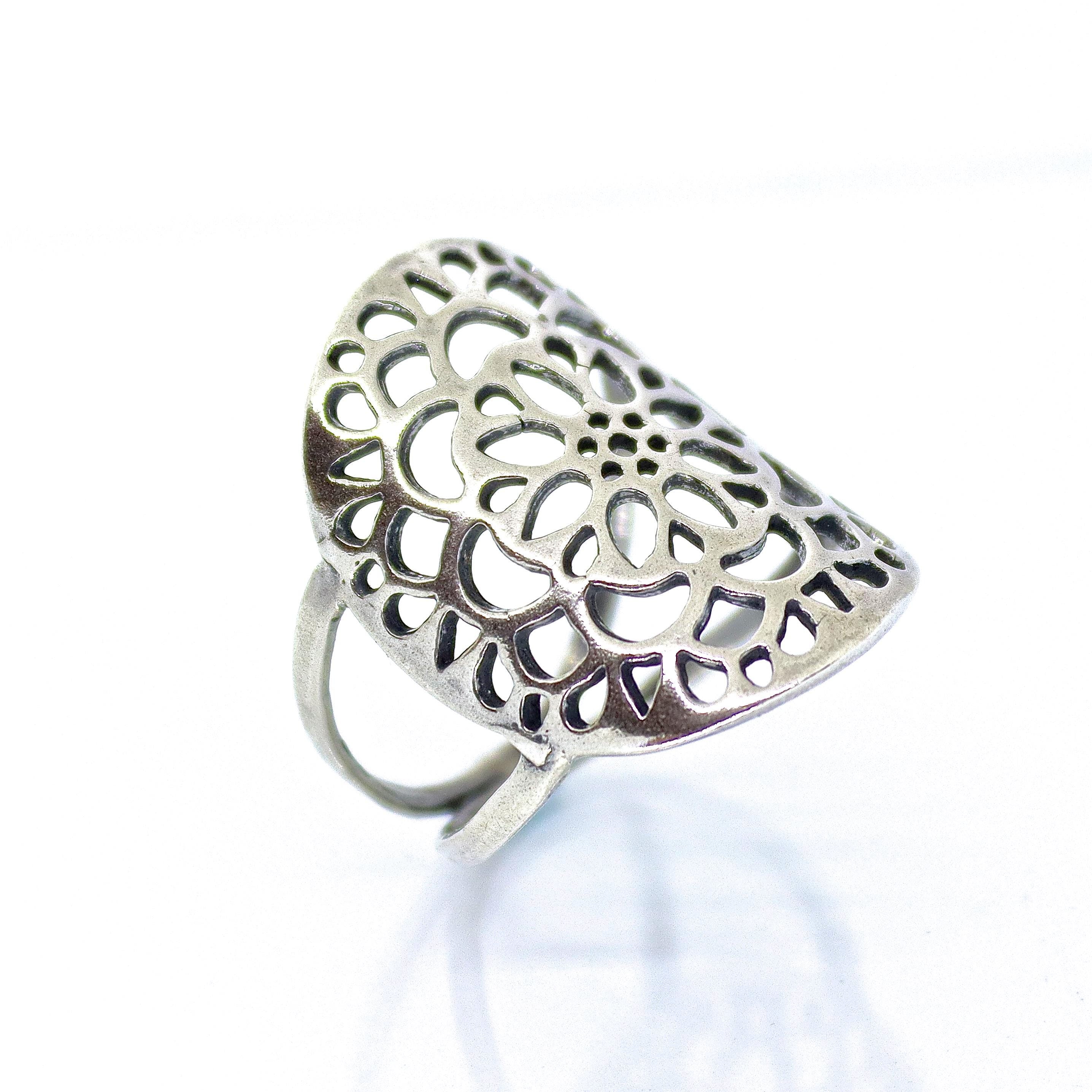 טבעת תחרה ארוכה 925 סטרלינג בולטת