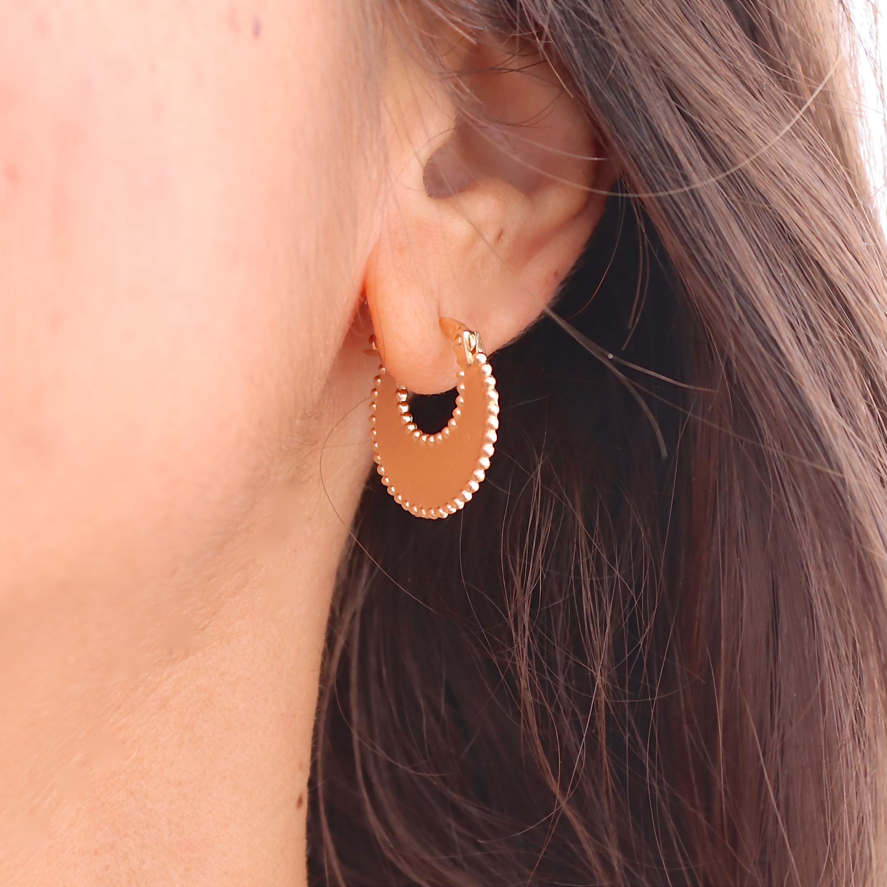 עגילי חישוק זהב סהר: תכשיטי אומן מצופים זהב 14 קראט