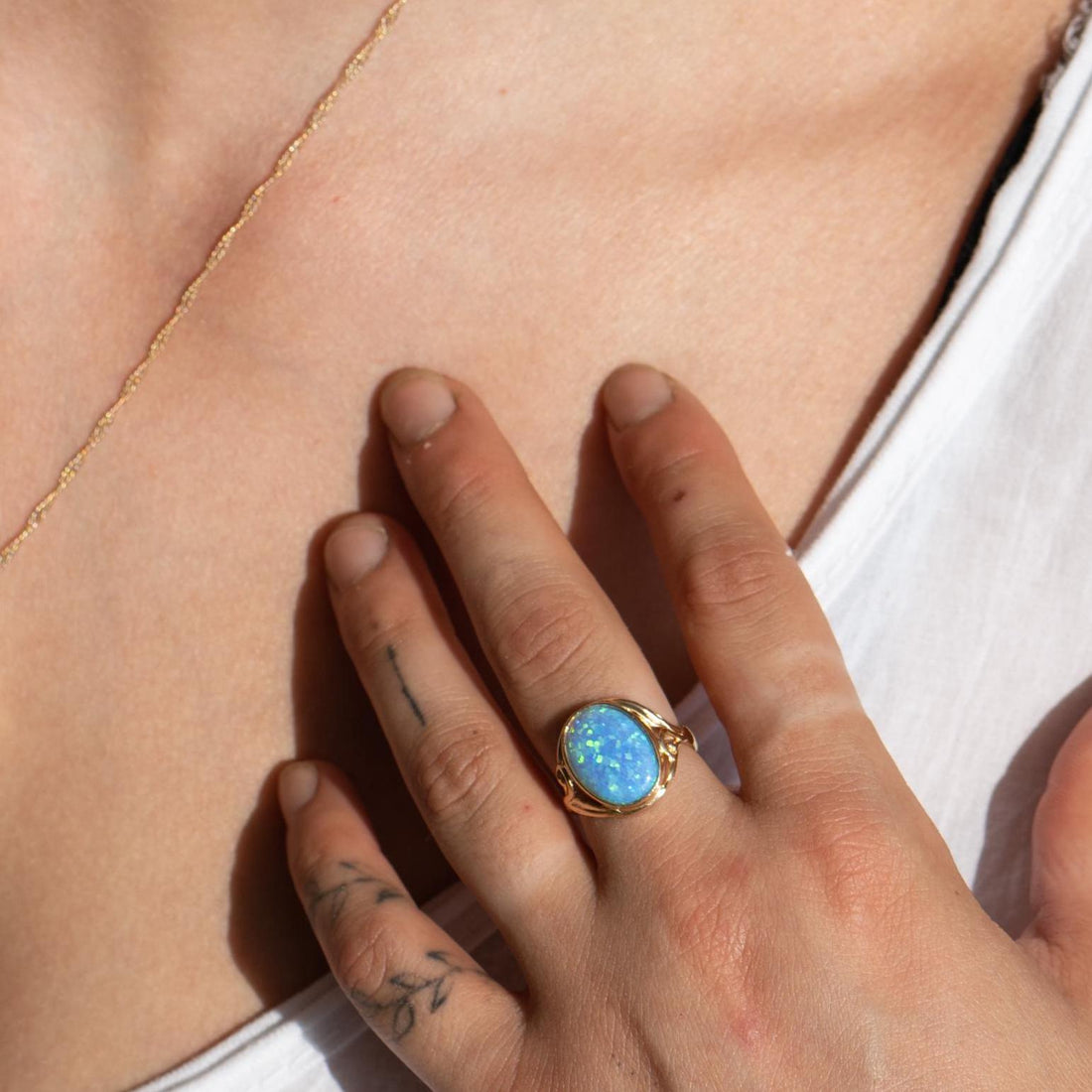 טבעת זהב אופל, טבעת סוליטר ויקטוריאנית בעבודת יד