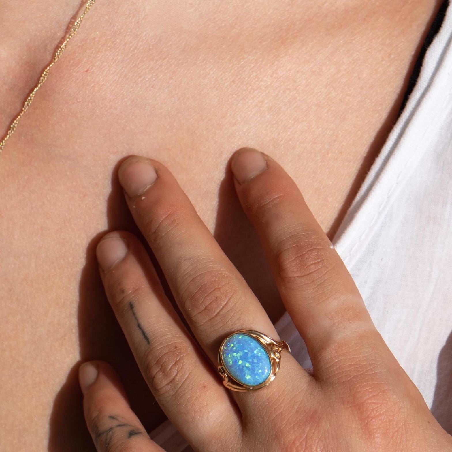 טבעת זהב אופל, טבעת סוליטר ויקטוריאנית בעבודת יד