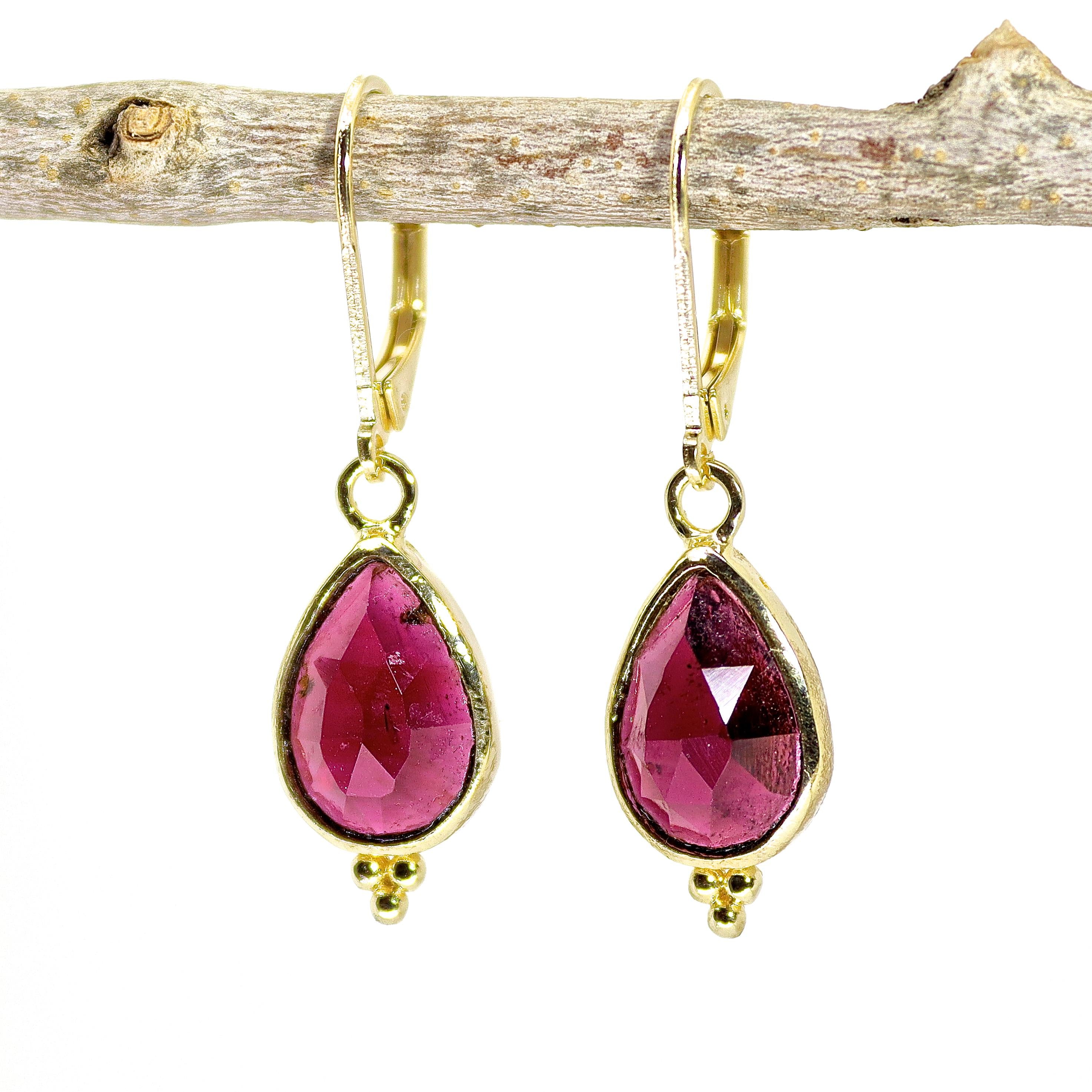 סט שרשרת ועגילים משובצים בזהב 14 קראט משובצים בגרנט לנשים, תכשיטי אבני חן מתנה