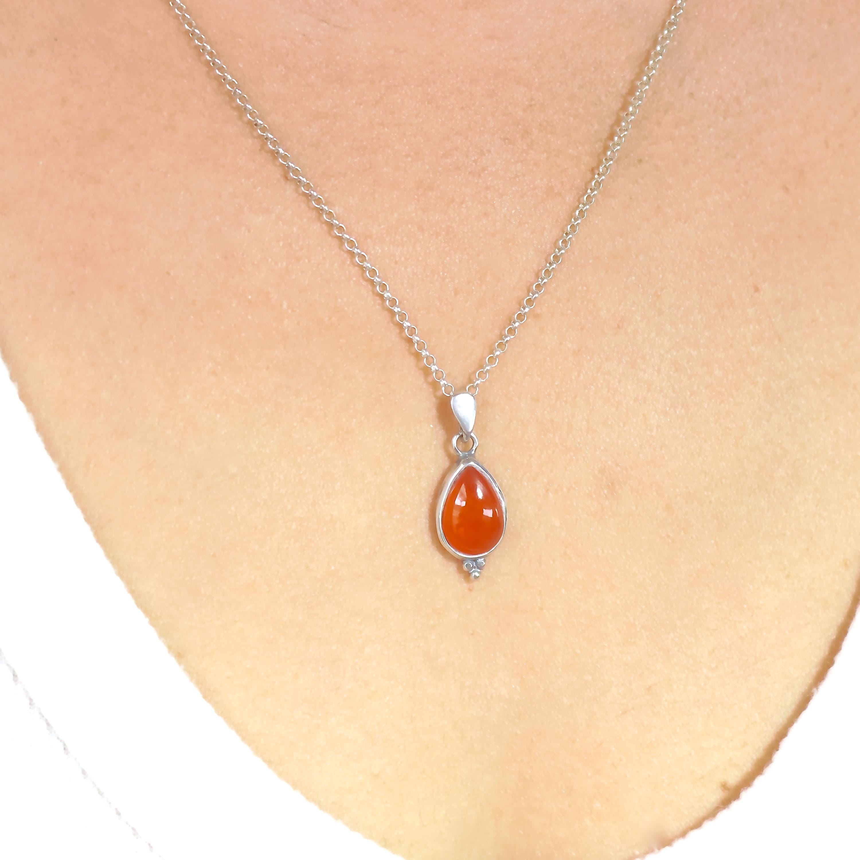 תליון שרשרת אוניקס כסף סטרלינג 925 בצורת דמעה