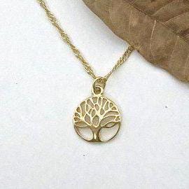 תליון שרשרת עץ החיים מזהב לנשים