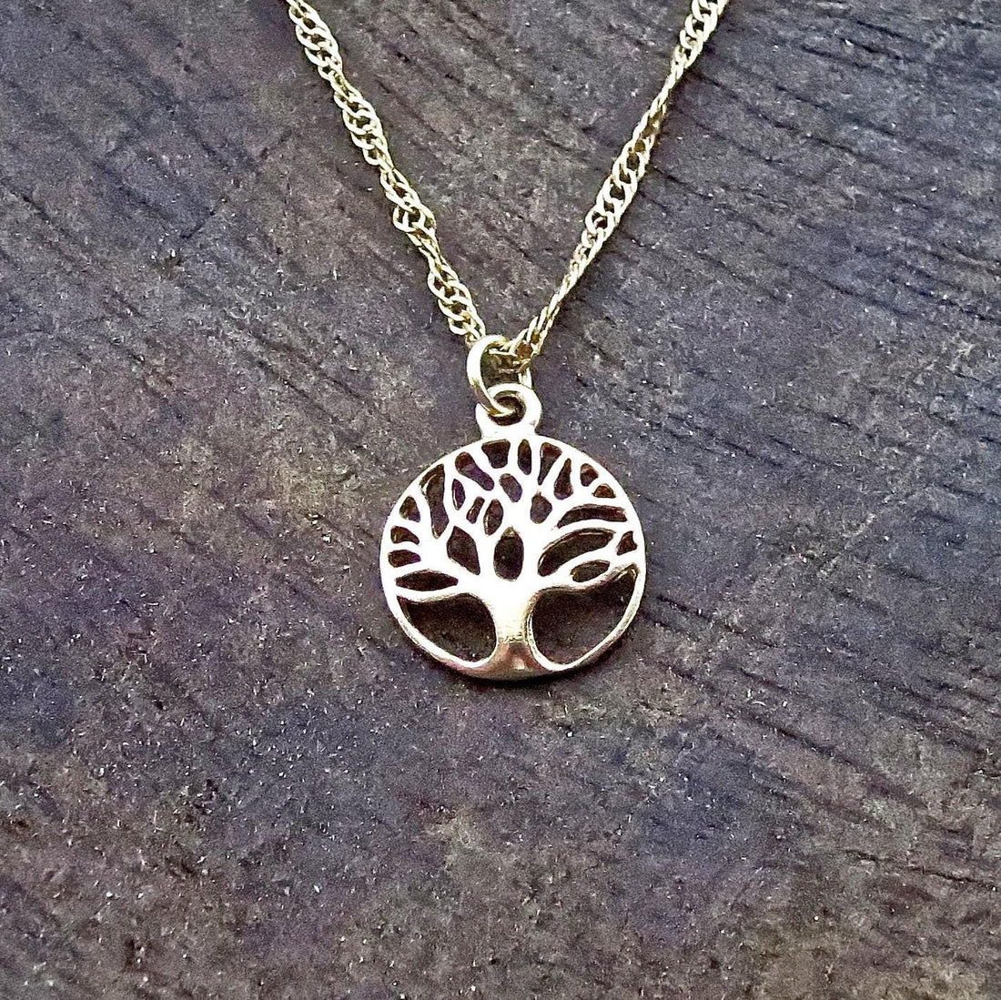 שרשרת עץ משפחה מזהב מלא 14 קראט, תליון שרשרת עץ החיים