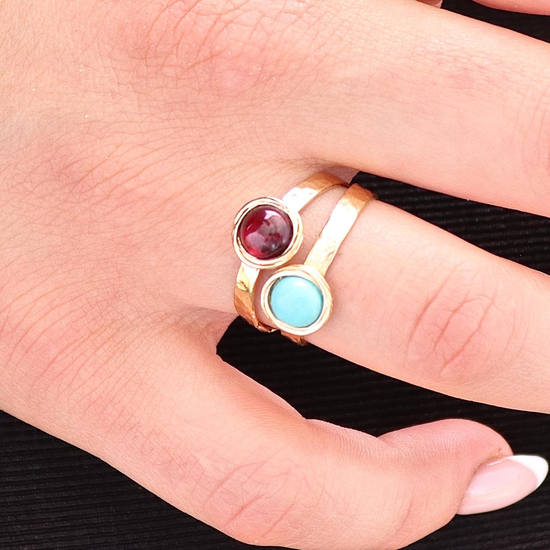 טבעת זהב מלא 14 קראט משובצת ירקן