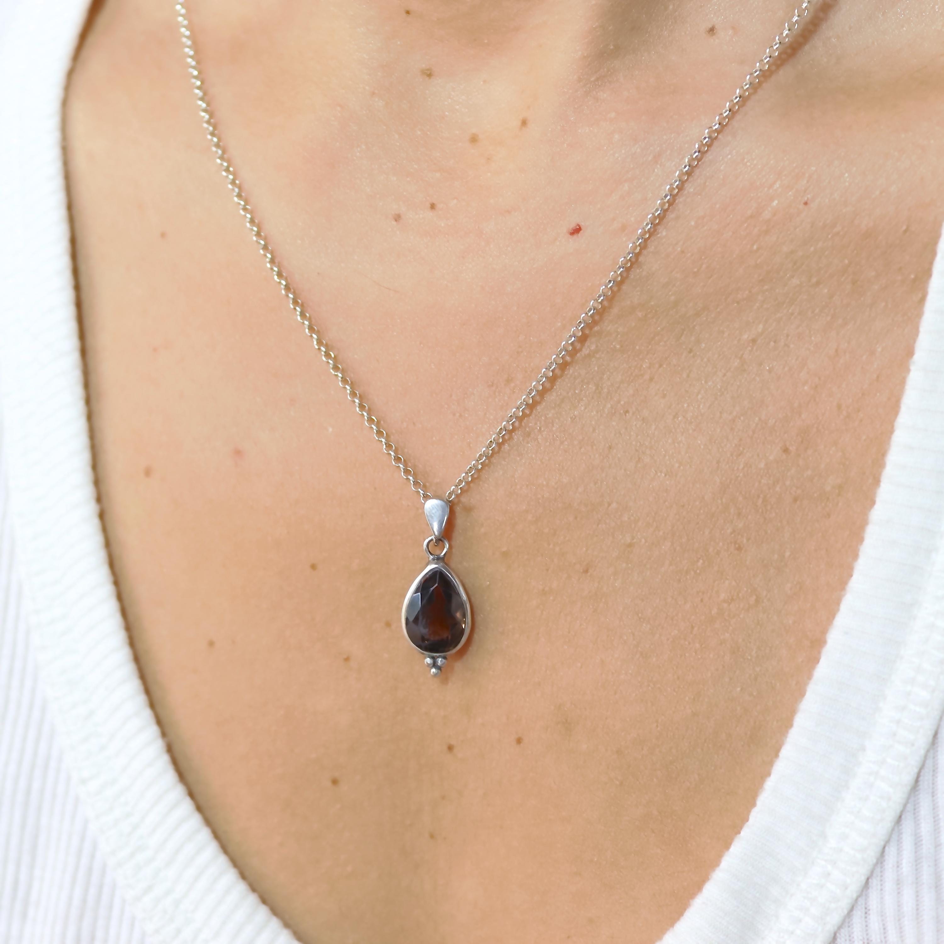 תליון שרשרת אוניקס כסף סטרלינג 925 בצורת דמעה