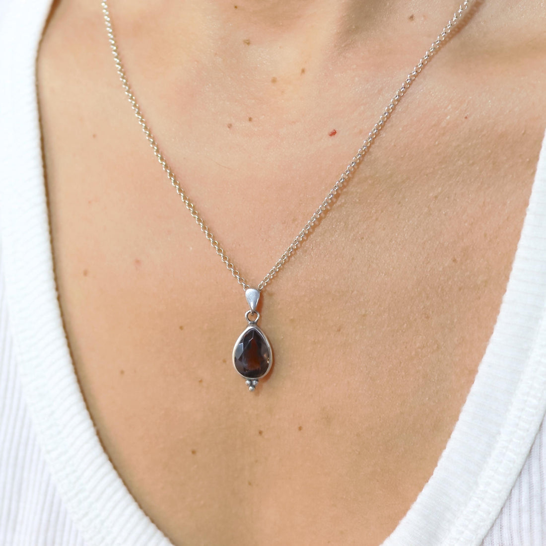 תליון שרשרת אוניקס כסף סטרלינג 925 בצורת דמעה