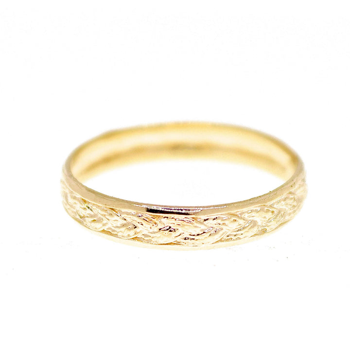 טבעת זהב מלא 14 קראט בצמה