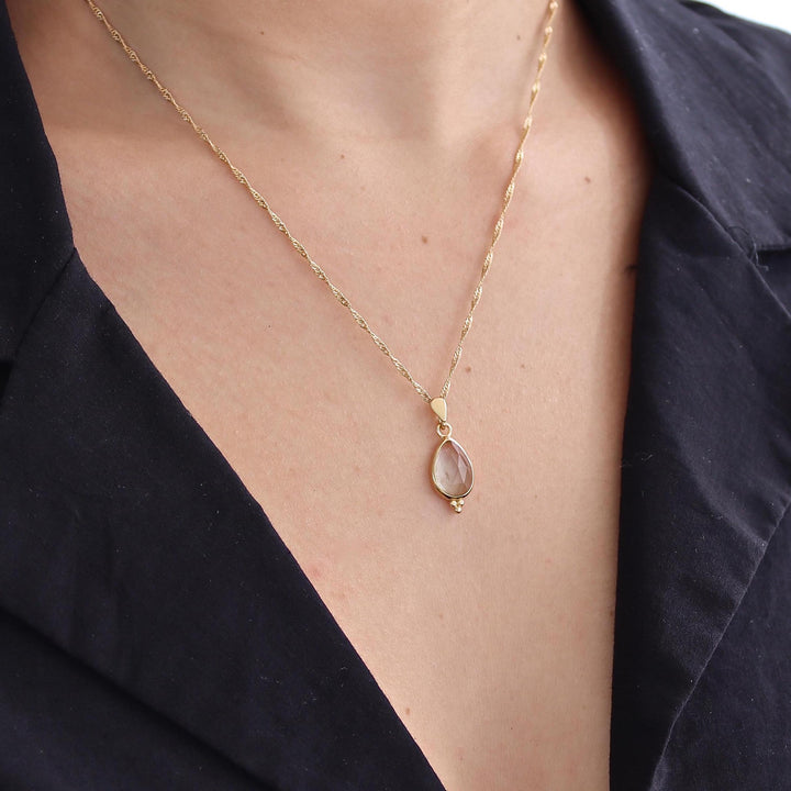 תליון שרשרת אמטיסט ירוקה מזהב 14 קראט