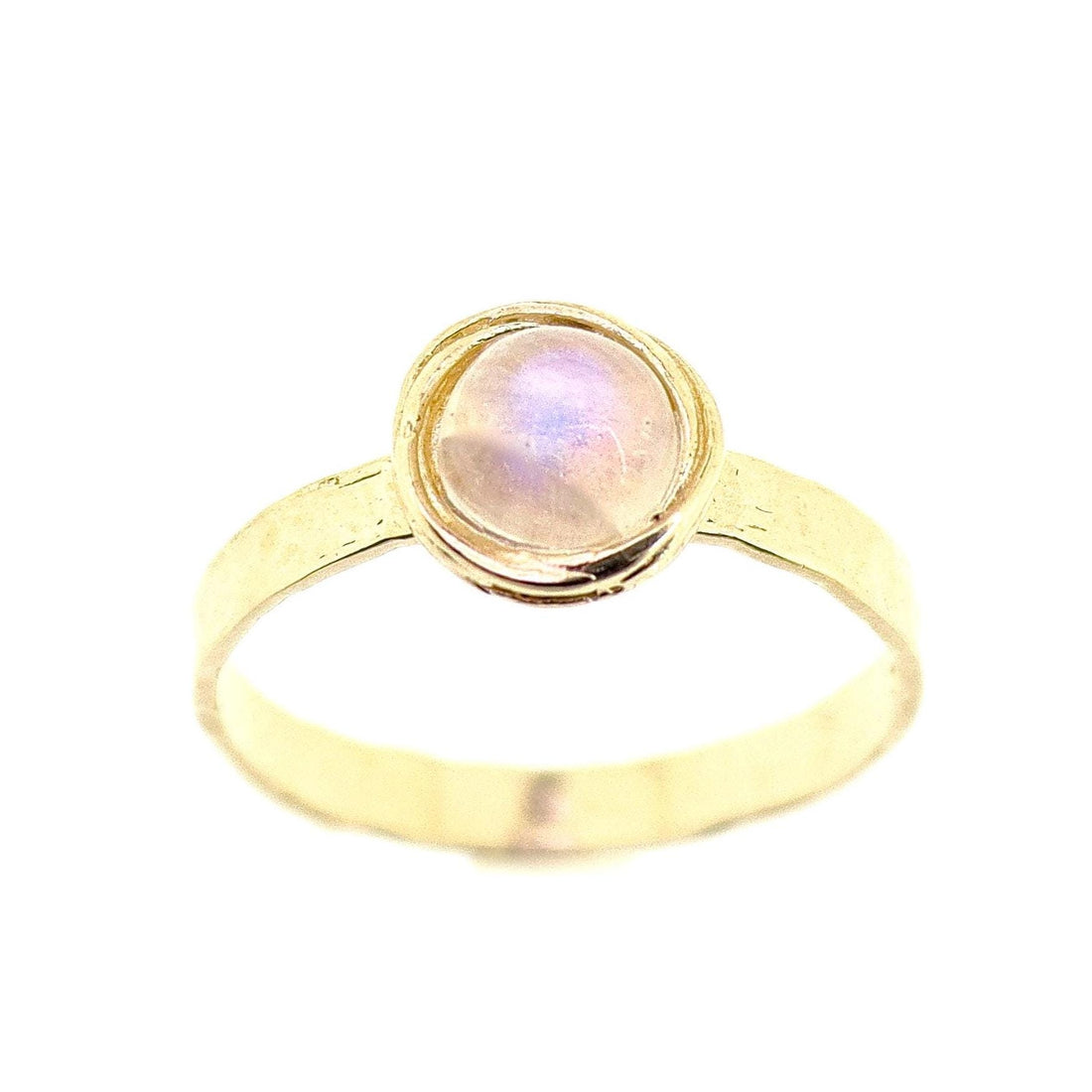 טבעת זהב אם פנינה, טבעת זהב משובצת עם אבן לבנה