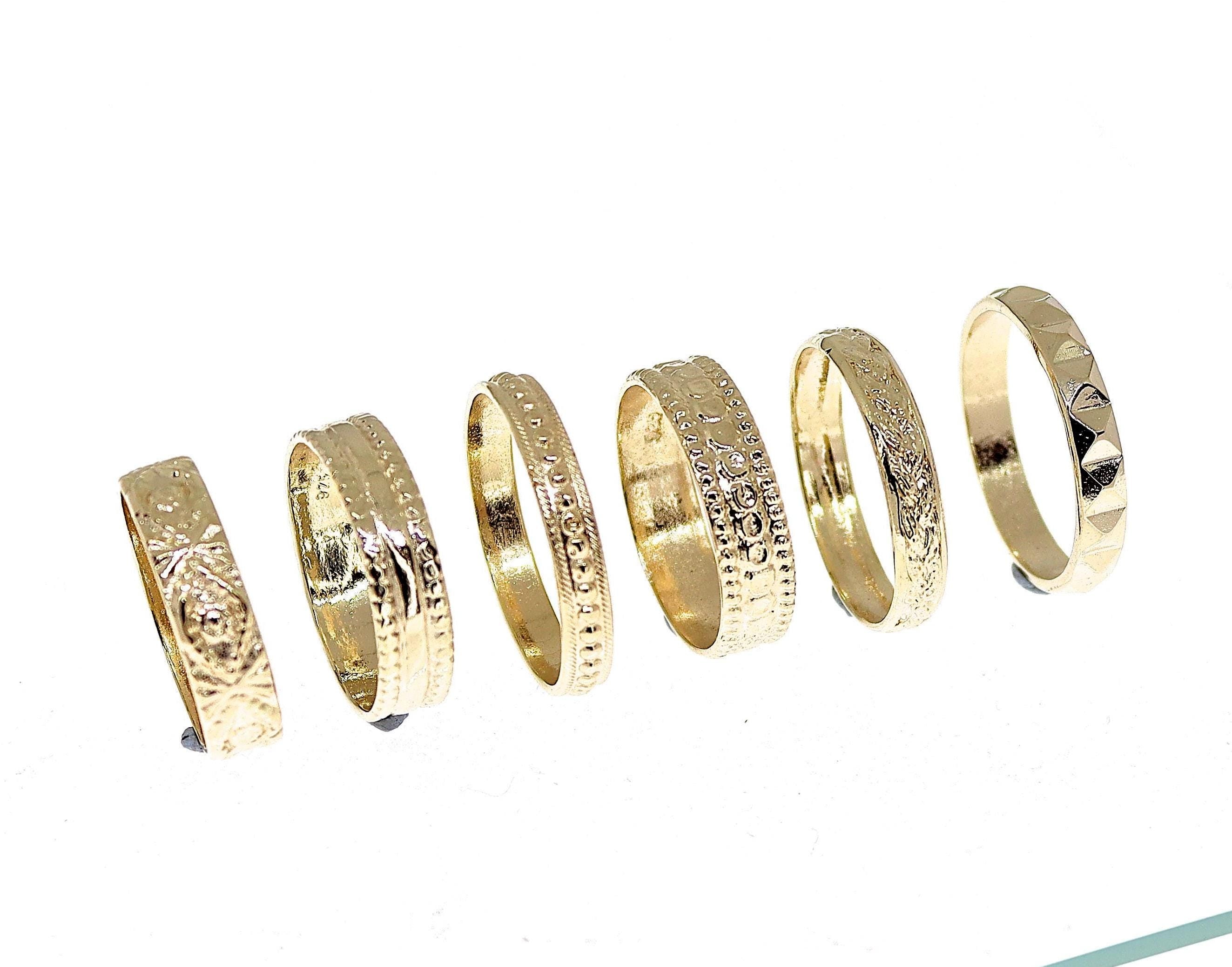 טבעת משולשים מזהב מלא 14 קראט, טבעת נישואין