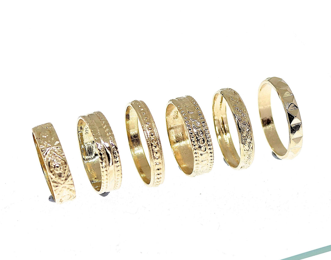 טבעת משולשים מזהב מלא 14 קראט, טבעת נישואין