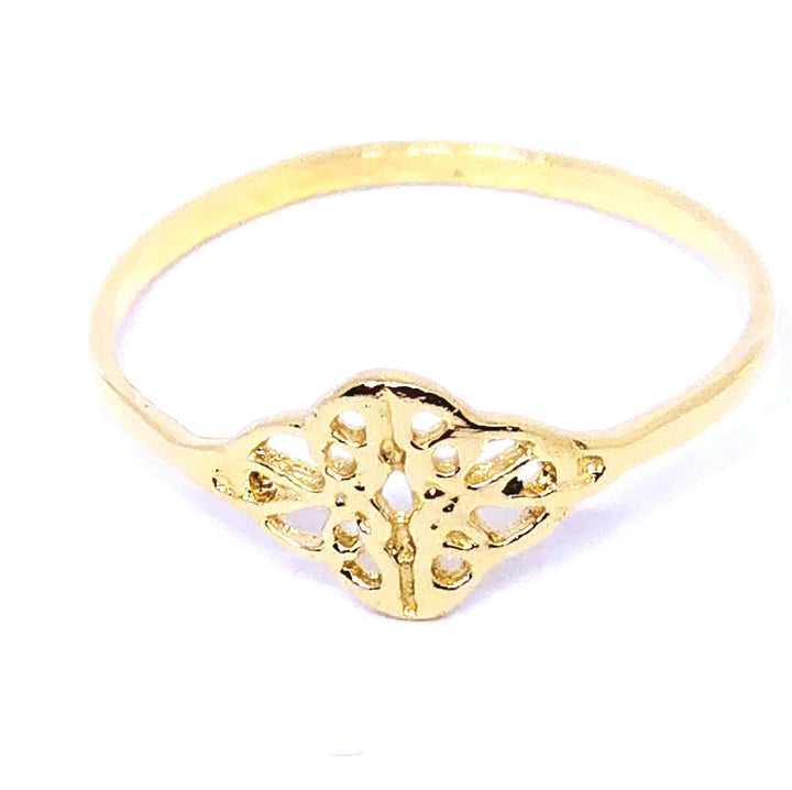 טבעת קשר מזהב מלא 14 קראט, טבעת זהב דקה