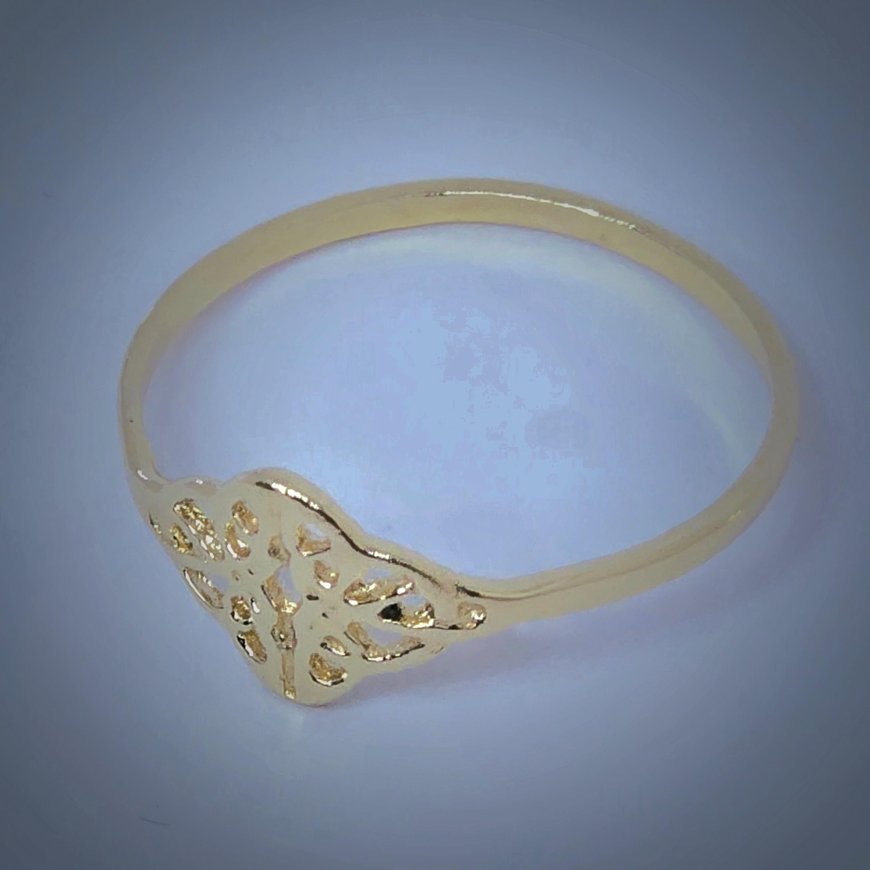 טבעת קשר מזהב מלא 14 קראט, טבעת זהב דקה