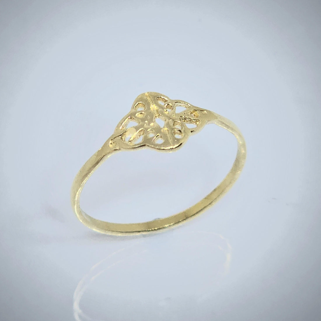 טבעת קשר מזהב מלא 14 קראט, טבעת זהב דקה