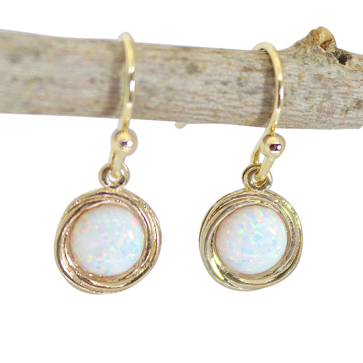 עגילי אופל מזהב 14 קראט, עגילי זהב אמיתיים 14 קראט