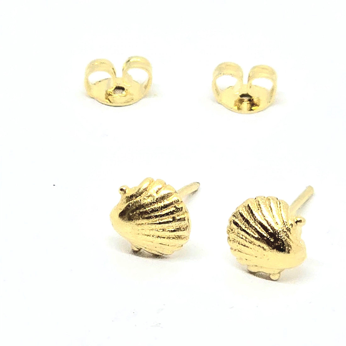 עגילי צדף זהב 14 קראט, עגילי צדף זהב מלא