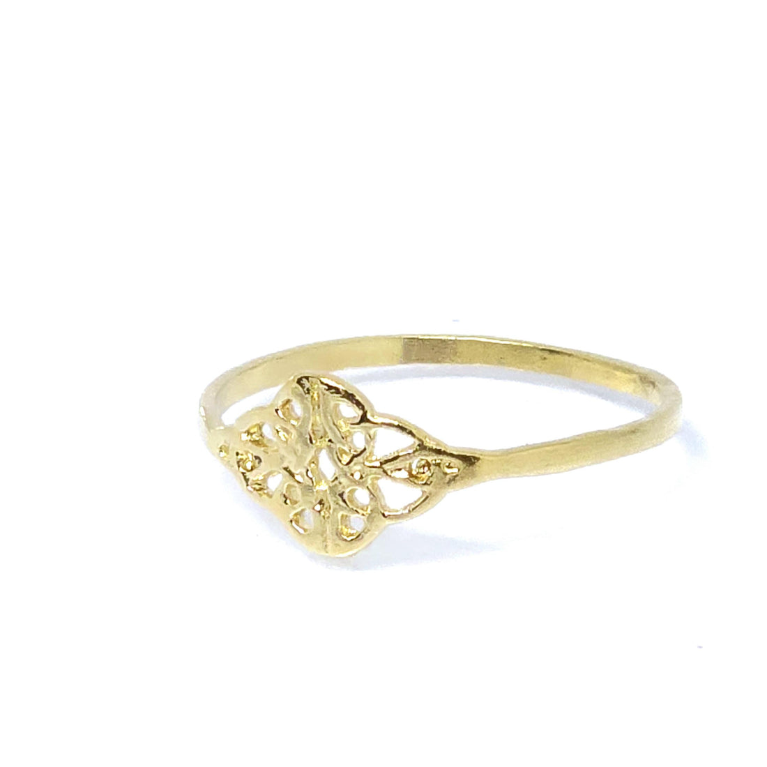 טבעת קשר מזהב מלא 14 קראט, טבעת זהב דקה