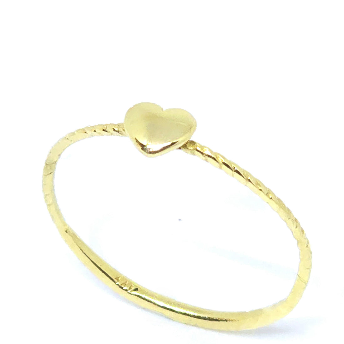 טבעת לב דקה מזהב 14 קראט, טבעת לב מינימליסטית, מתנה לה