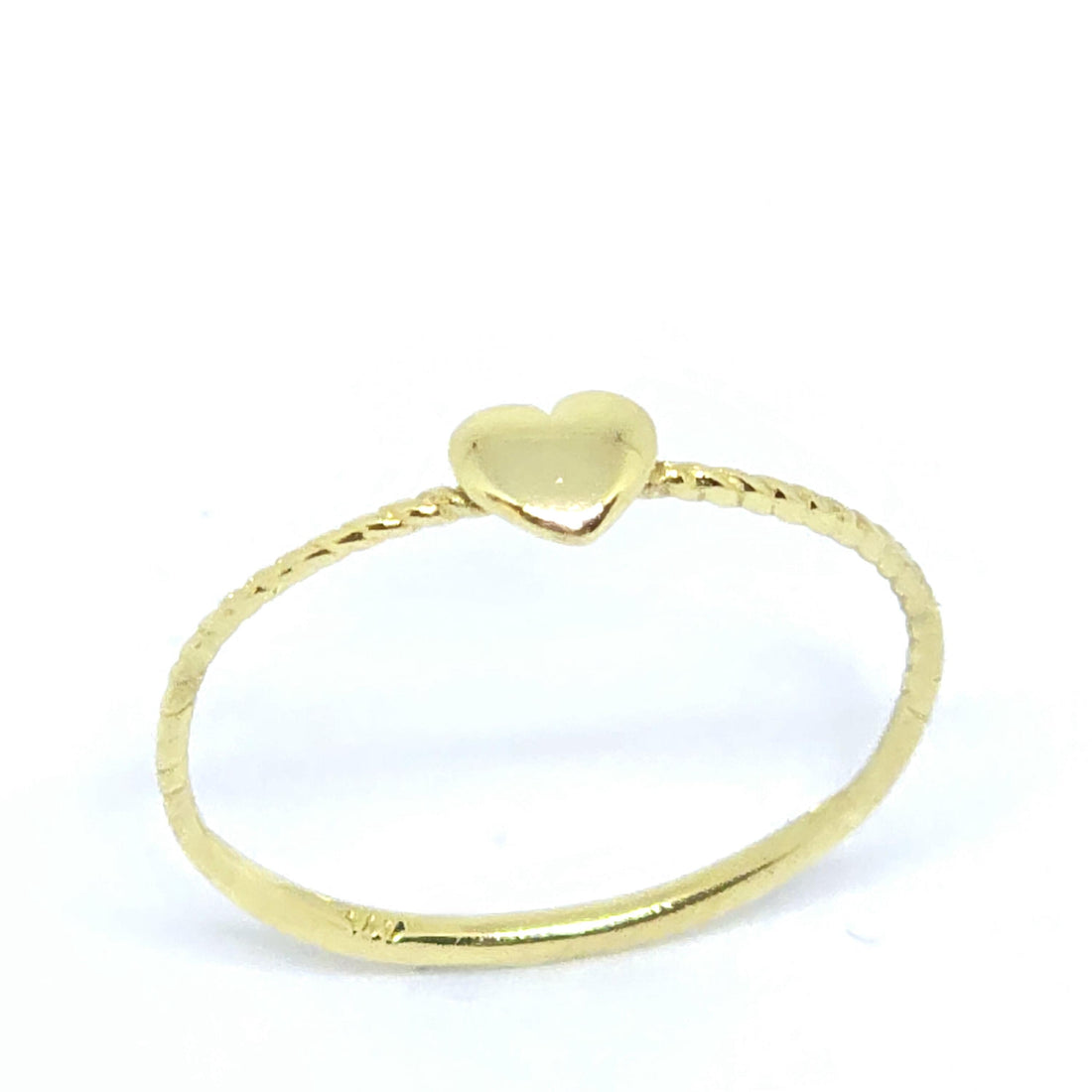 טבעת לב דקה מזהב 14 קראט, טבעת לב מינימליסטית, מתנה לה