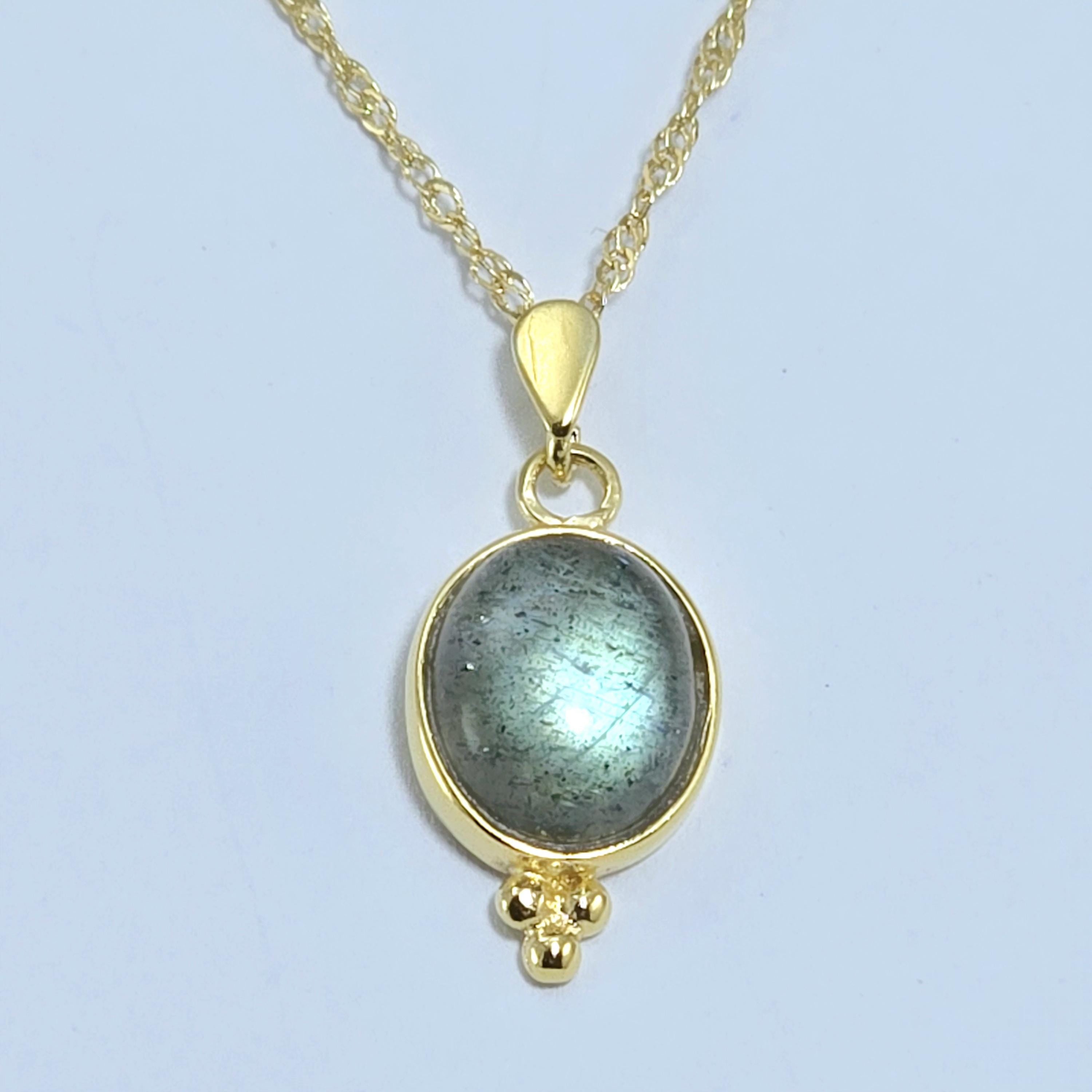 תליון שרשרת זהב לברדוריט, שרשרת אבן ריפוי