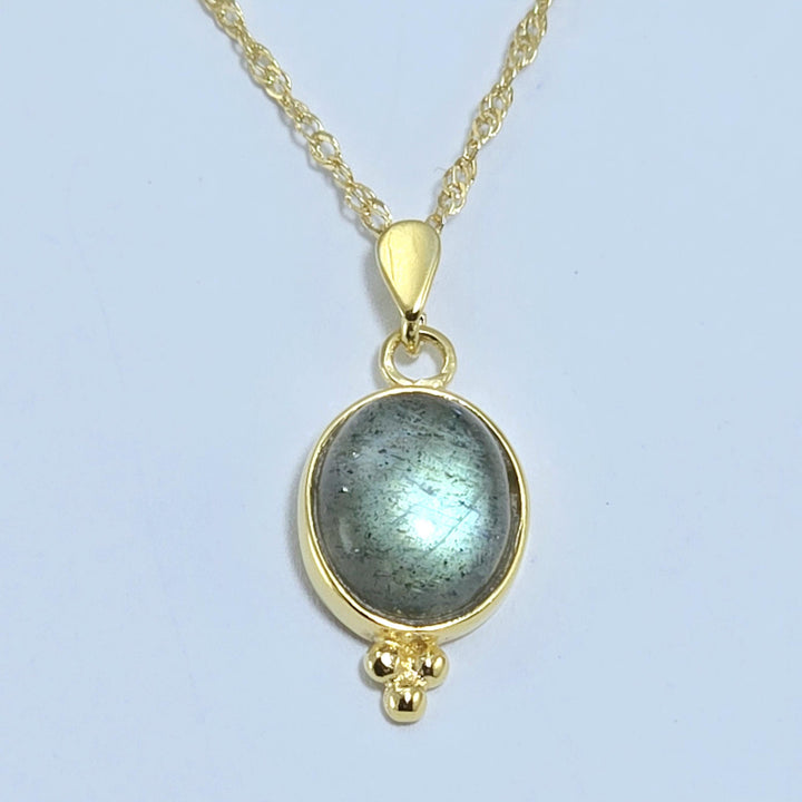 תליון שרשרת זהב לברדוריט, שרשרת אבן ריפוי