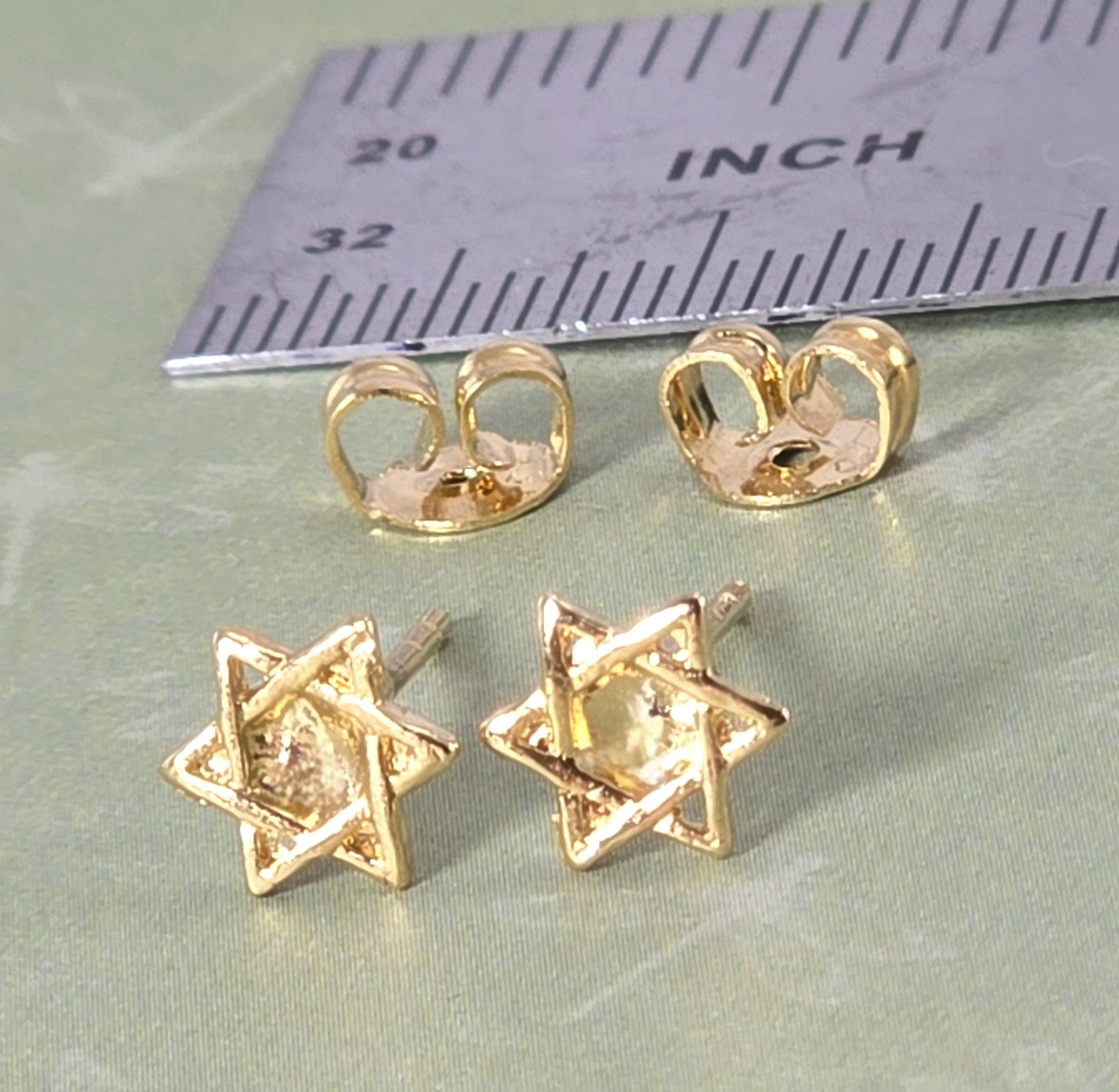 עגילי מגן דוד מזהב 14 קראט, עגילי זהב מלא