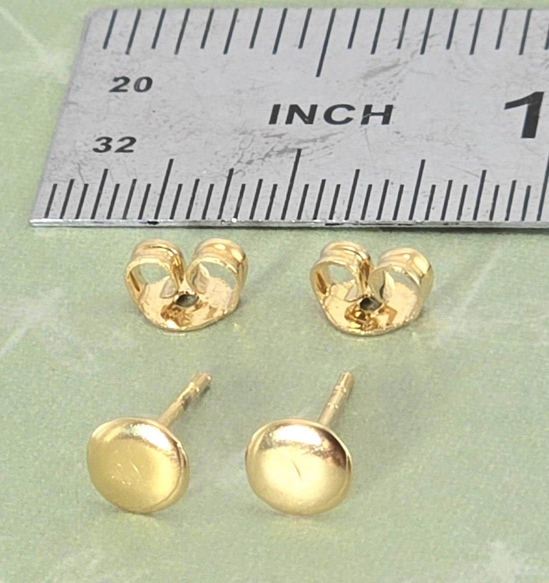 עגילי זהב 14 קראט עיגול, עגילי פוסט מינימליסטי